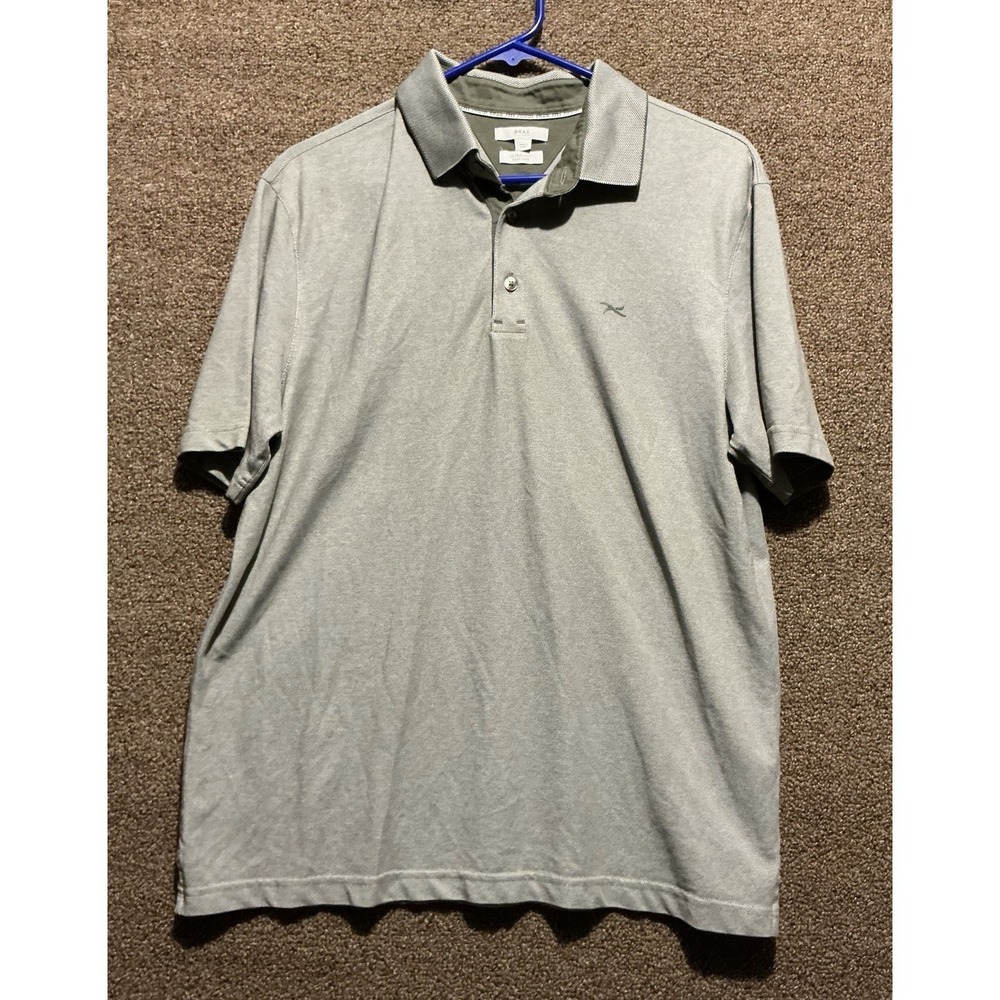 Brax Men Ultra Light Easy Care Golf Polo Heathered Sage Green L NEW NO TAG